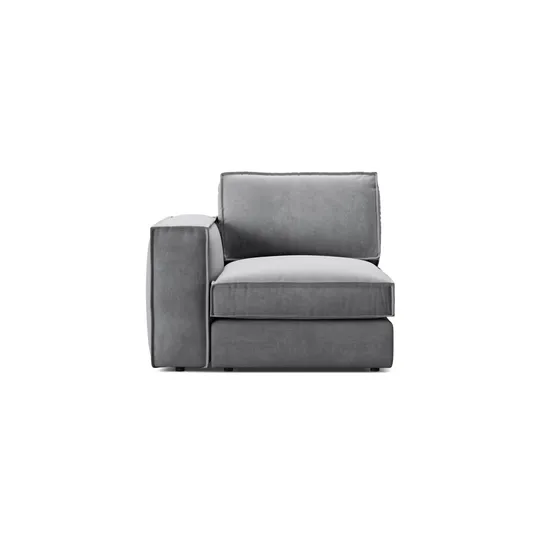 Velvet Modul Left, "Pola", 1 Seat, 103x103x88, Grey