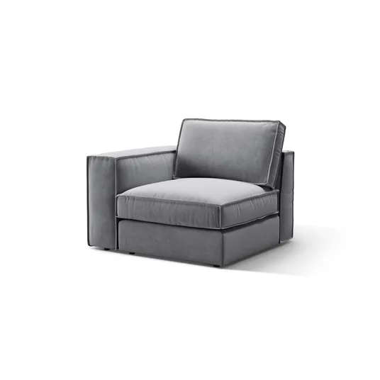 Velvet Modul Left, "Pola", 1 Seat, 103x103x88, Grey