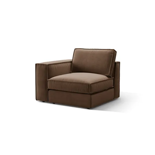 Velvet Modul Left, "Pola", 1 Seat, 103x103x88, Chocolate