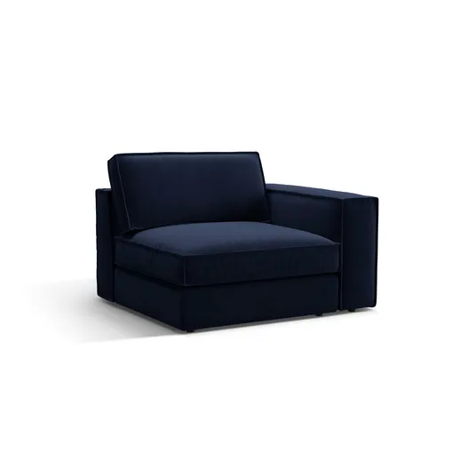 Velvet Modul Right, "Pola", 1 Seat, 118x103x88, Royal Blue