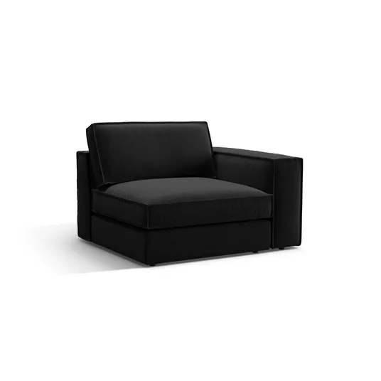 Velvet Modul Right, "Pola", 1 Seat, 118x103x88, Black
