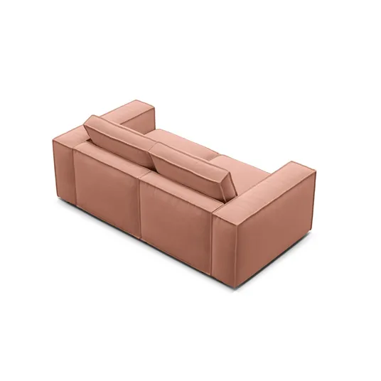 Velvet Modular Sofa, "Pola", 2 Seats, 206x103x88, Pink