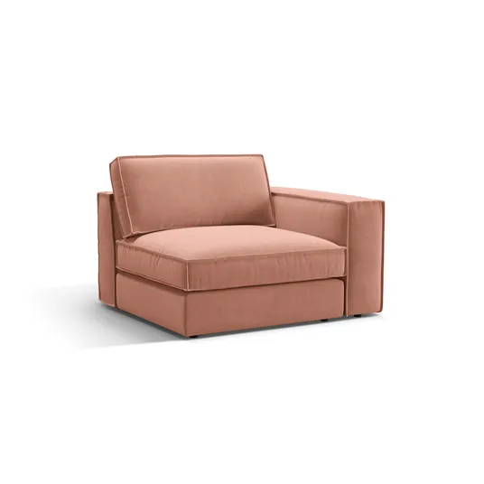 Velvet Modul Right, "Pola", 1 Seat, 118x103x88, Pink