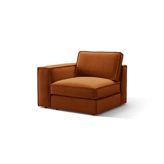 Velvet Modul Left, "Pola", 1 Seat, 103x103x88, Terracotta
