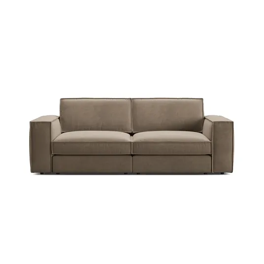 Velvet Modular Sofa, "Pola", 3 Seats, 236x103x88, Grey Brown