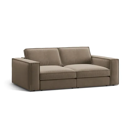 Velvet Modular Sofa, "Pola", 3 Seats, 236x103x88, Grey Brown