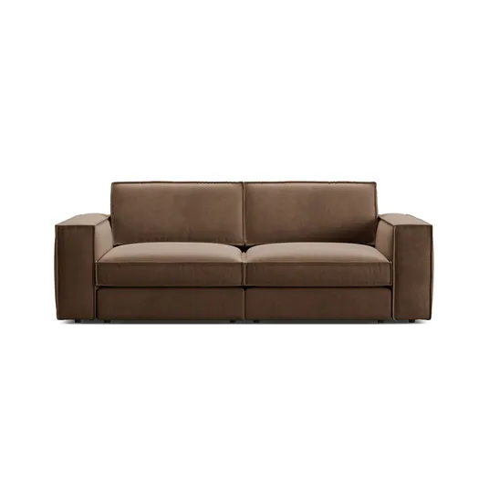 Velvet Modular Sofa, "Pola", 3 Seats, 236x103x88, Chocolate