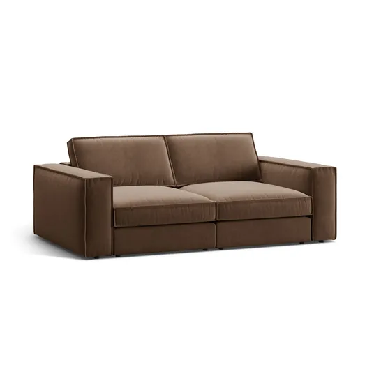 Velvet Modular Sofa, "Pola", 3 Seats, 236x103x88, Chocolate