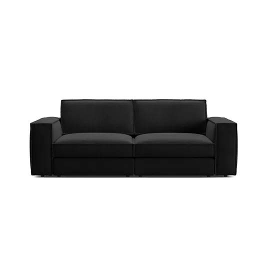 Velvet Modular Sofa, "Pola", 3 Seats, 236x103x88, Black