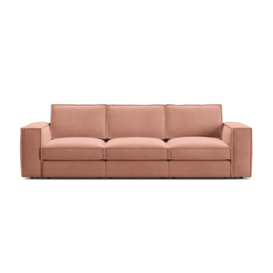 Velvet Modular Sofa, "Pola", 4 Seats, 284x103x88, Pink