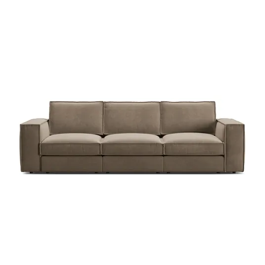 Velvet Modular Sofa, "Pola", 4 Seats, 284x103x88, Grey Brown