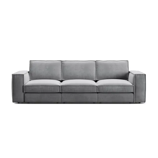 Velvet Modular Sofa, "Pola", 4 Seats, 284x103x88, Grey