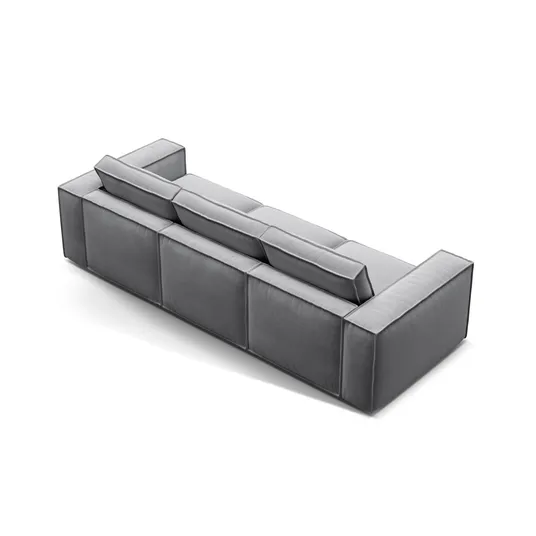 Velvet Modular Sofa, "Pola", 4 Seats, 284x103x88, Grey