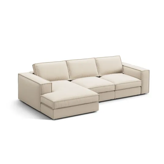Modular Left Corner Sofa, "Pola", 3 Seats, 284x158x88, Beige