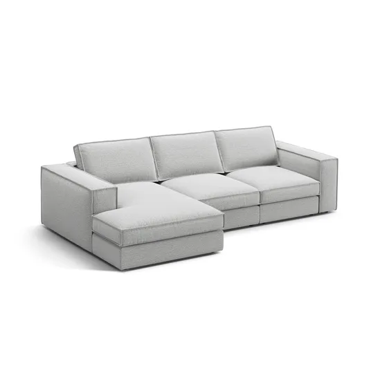 Modular Left Corner Sofa, "Pola", 3 Seats, 284x158x88, Light Grey
