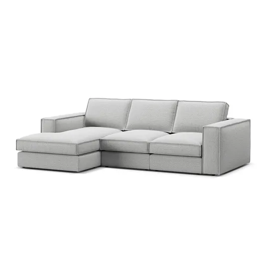 Modular Left Corner Sofa, "Pola", 3 Seats, 284x158x88, Light Grey