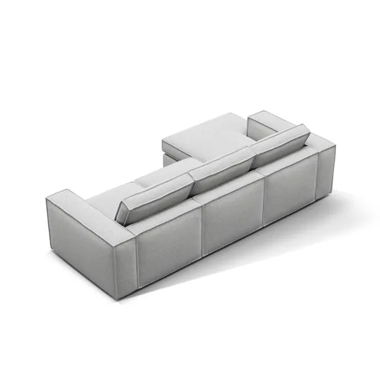 Modular Left Corner Sofa, "Pola", 3 Seats, 284x158x88, Light Grey