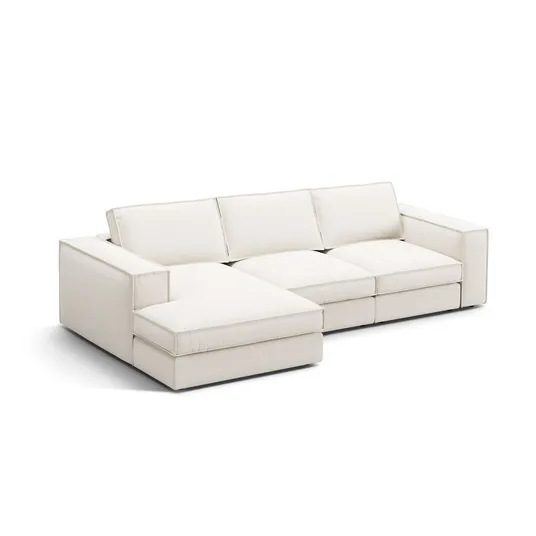 Modular Left Corner Sofa, "Pola", 3 Seats, 284x158x88, White