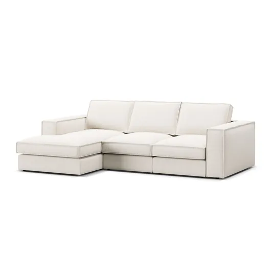 Modular Left Corner Sofa, "Pola", 3 Seats, 284x158x88, White