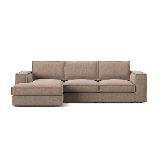 Modular Left Corner Sofa, "Pola", 3 Seats, 284x158x88, Light Brown