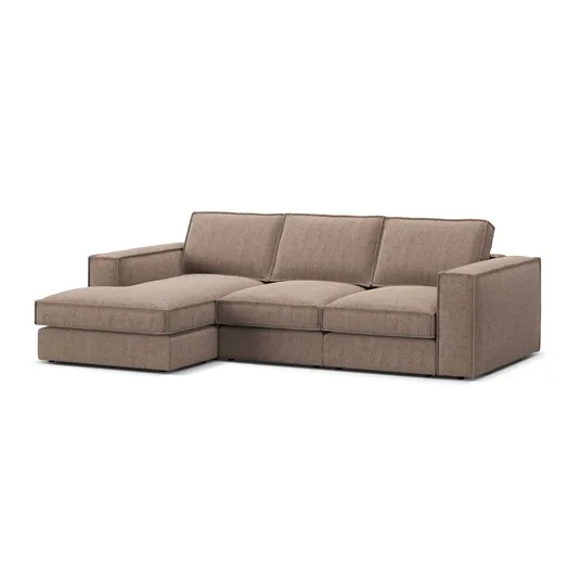 Modular Left Corner Sofa, "Pola", 3 Seats, 284x158x88, Light Brown