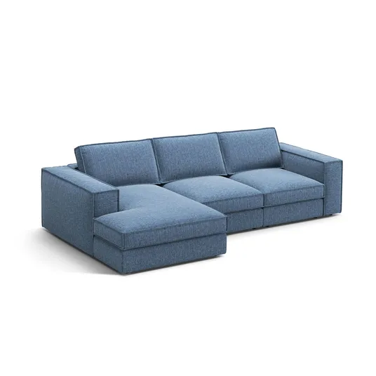 Modular Left Corner Sofa, "Pola", 3 Seats, 284x158x88, Dark Blue