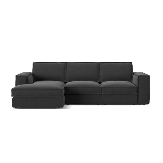 Modular Left Corner Sofa, "Pola", 3 Seats, 284x158x88, Black