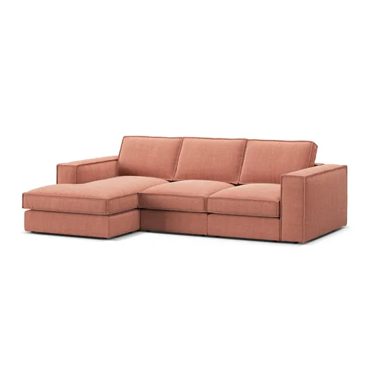 Modular Left Corner Sofa, "Pola", 3 Seats, 284x158x88, Red