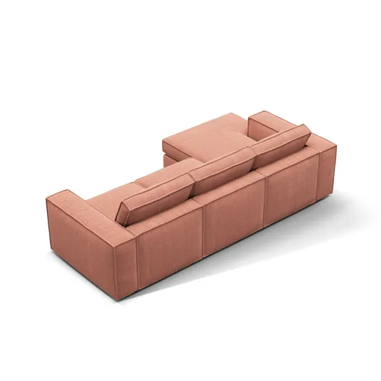 Modular Left Corner Sofa, "Pola", 3 Seats, 284x158x88, Red