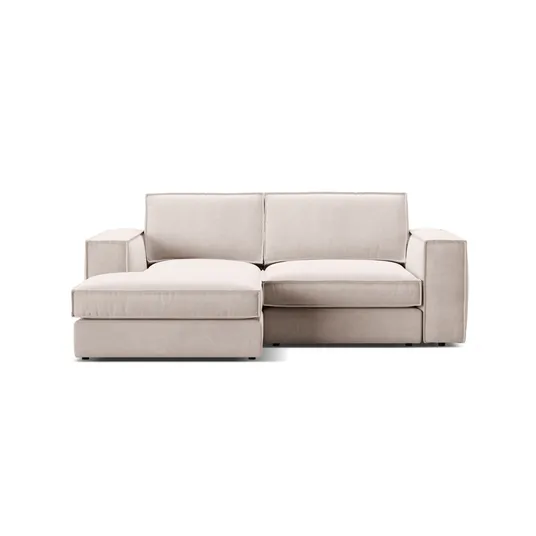 Velvet Modular Left Corner Sofa, "Pola", 2 Seats, 226x158x88, Beige