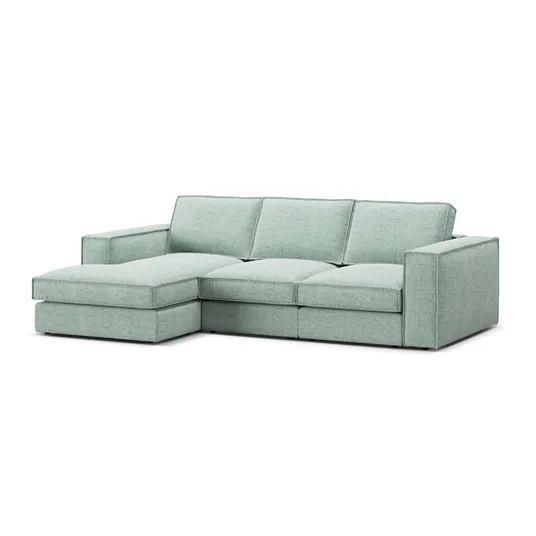 Modular Left Corner Sofa, "Pola", 3 Seats, 284x158x88, Mint