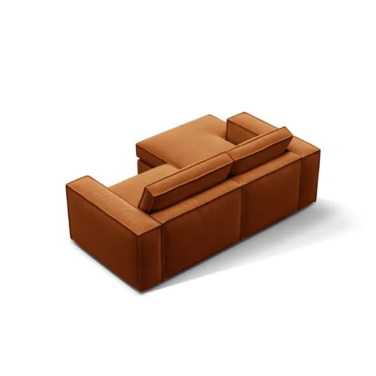 Velvet Modular Left Corner Sofa, "Pola", 2 Seats, 226x158x88, Terracotta