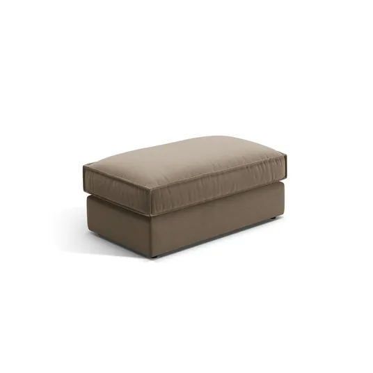 Velvet Pouf, "Pola", 1 Seat, 103x54x44, Grey Brown