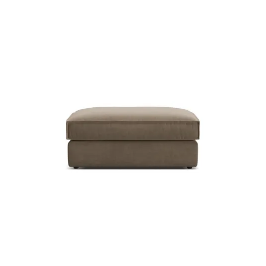 Velvet Pouf, "Pola", 1 Seat, 103x54x44, Grey Brown