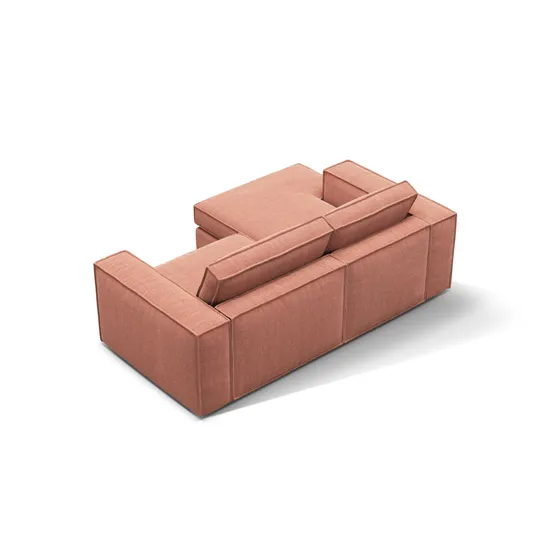 Modular Left Corner Sofa, "Pola", 2 Seats, 226x158x88, Red