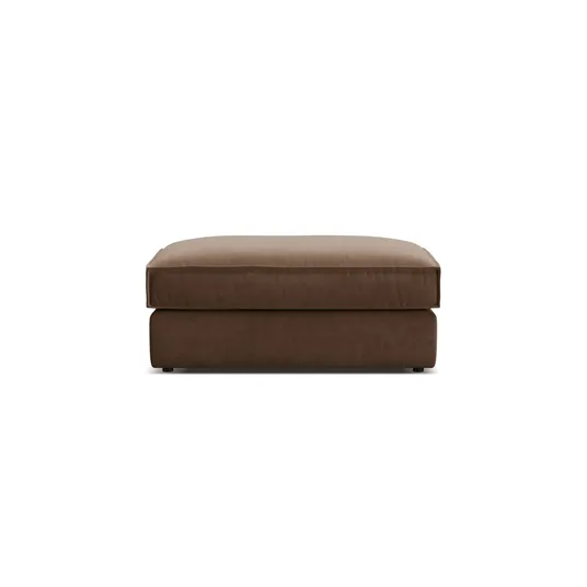 Velvet Pouf, "Pola", 1 Seat, 103x54x44, Chocolate