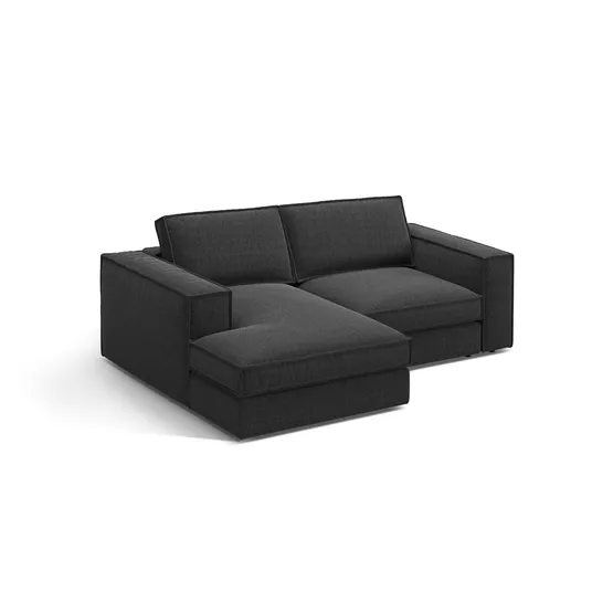 Modular Left Corner Sofa, "Pola", 2 Seats, 226x158x88, Black