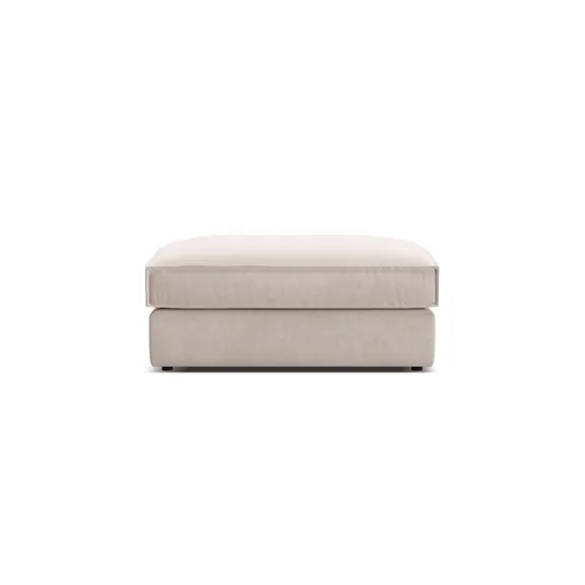 Velvet Pouf, "Pola", 1 Seat, 103x54x44, Beige