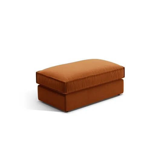 Velvet Pouf, "Pola", 1 Seat, 103x54x44, Terracotta