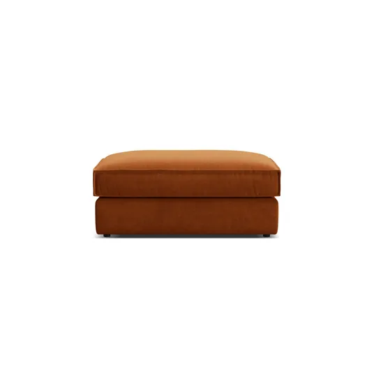 Velvet Pouf, "Pola", 1 Seat, 103x54x44, Terracotta