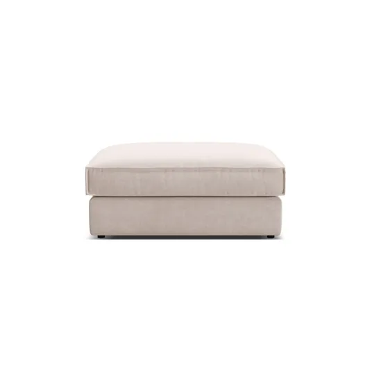 Velvet Pouf, "Pola", 1 Seat, 103x78x44, Beige