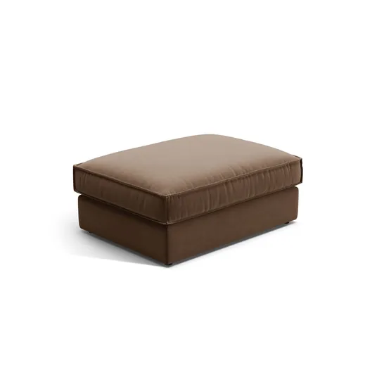Velvet Pouf, "Pola", 1 Seat, 103x78x44, Chocolate
