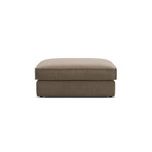 Velvet Pouf, "Pola", 1 Seat, 103x78x44, Grey Brown