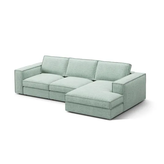 Modular Right Corner Sofa, "Pola", 3 Seats, 284x158x88, Mint