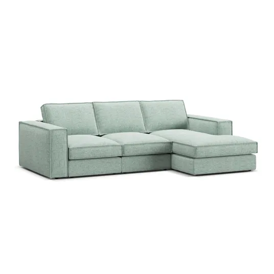 Modular Right Corner Sofa, "Pola", 3 Seats, 284x158x88, Mint