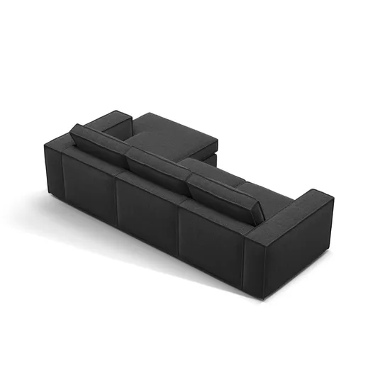 Modular Right Corner Sofa, "Pola", 3 Seats, 284x158x88, Black