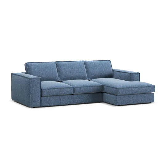 Modular Right Corner Sofa, "Pola", 3 Seats, 284x158x88, Dark Blue