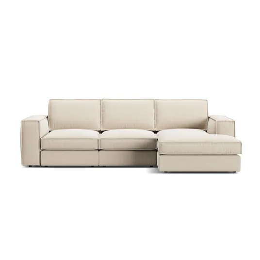 Modular Right Corner Sofa, "Pola", 3 Seats, 284x158x88, Beige