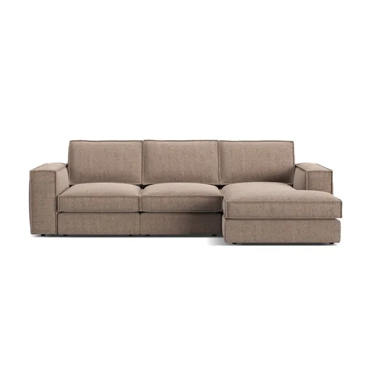 Modular Right Corner Sofa, "Pola", 3 Seats, 284x158x88, Light Brown