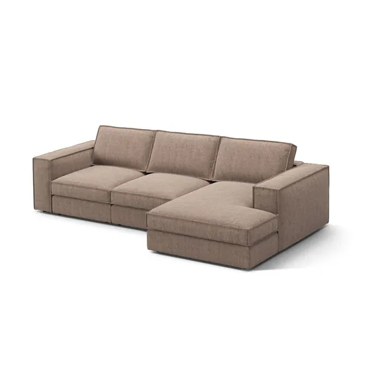 Modular Right Corner Sofa, "Pola", 3 Seats, 284x158x88, Light Brown
